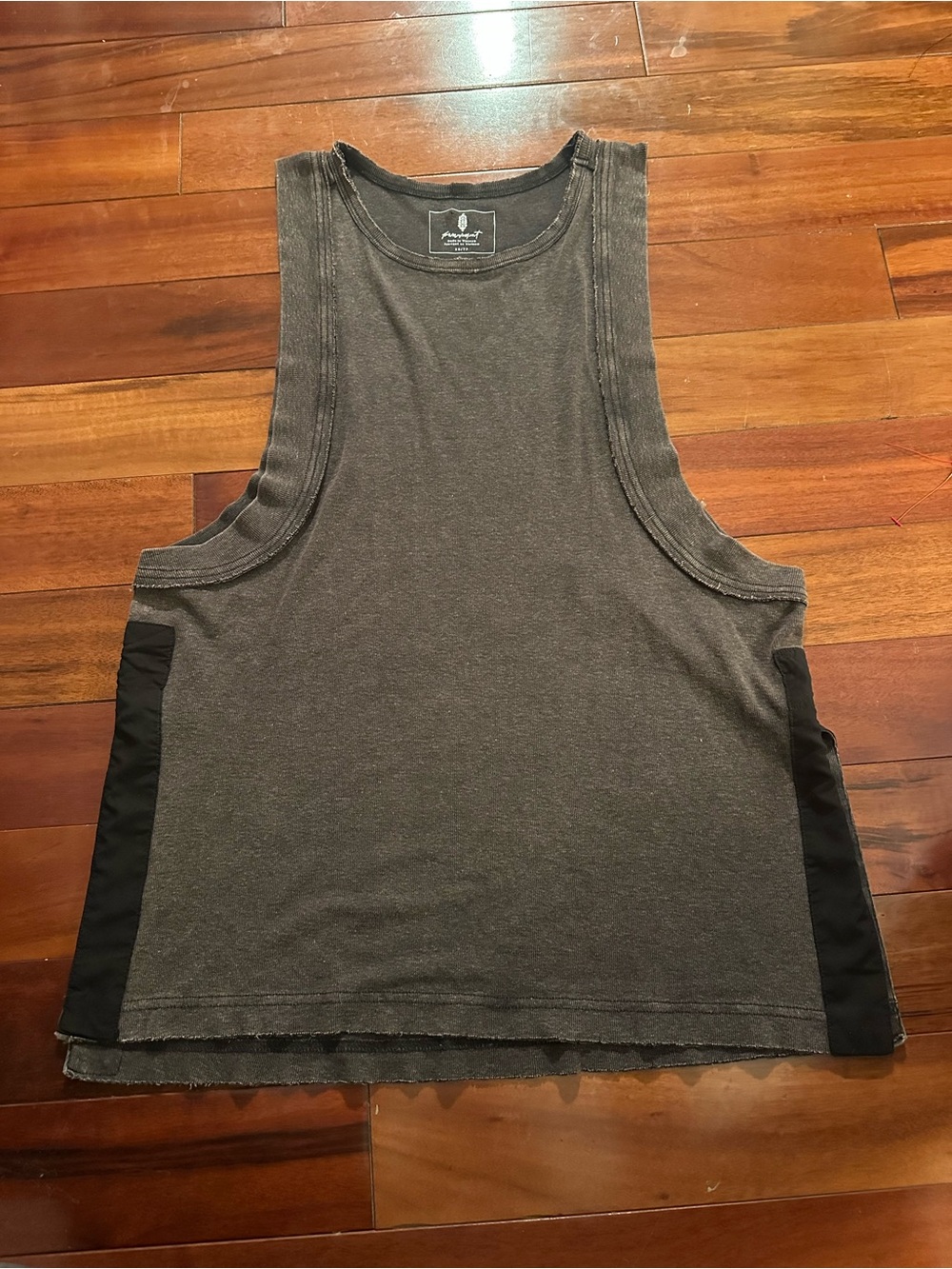 Soft Tank with Black Side Panels - Charcoal